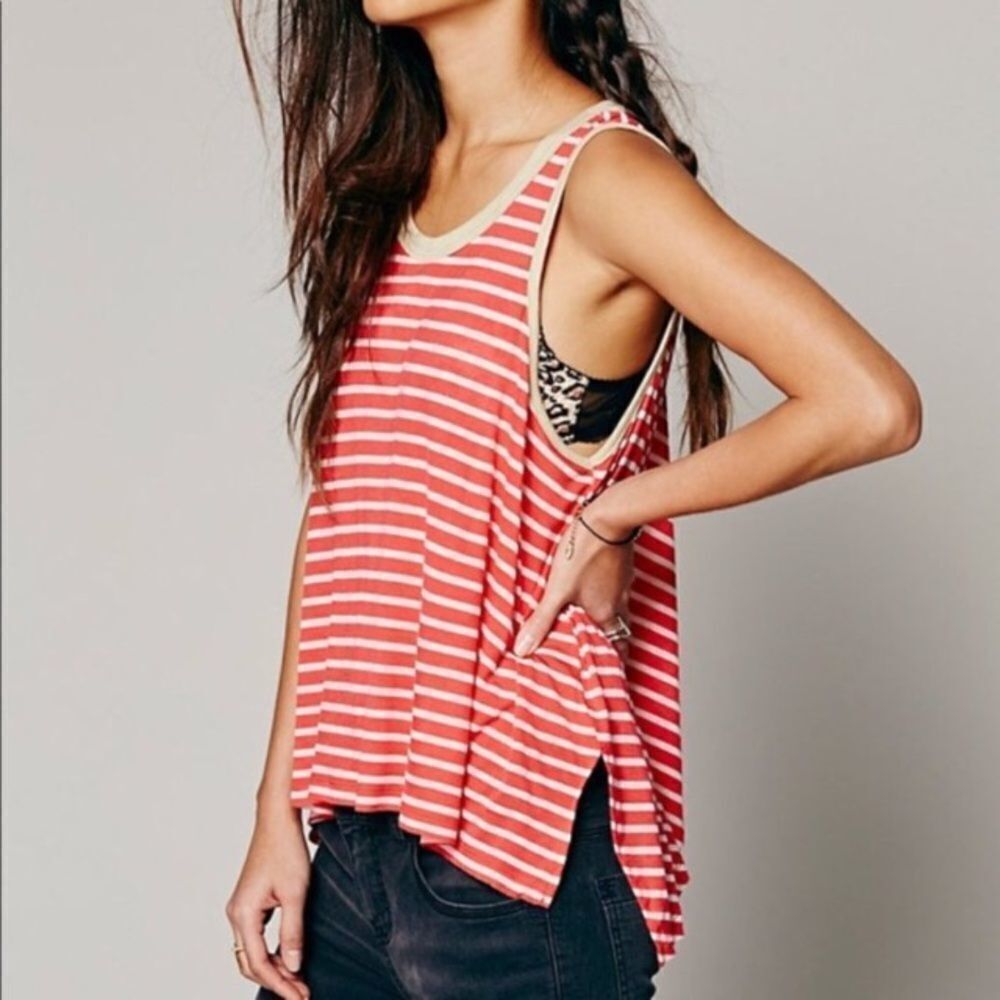 We the Free Strike out XS orange striped tank top